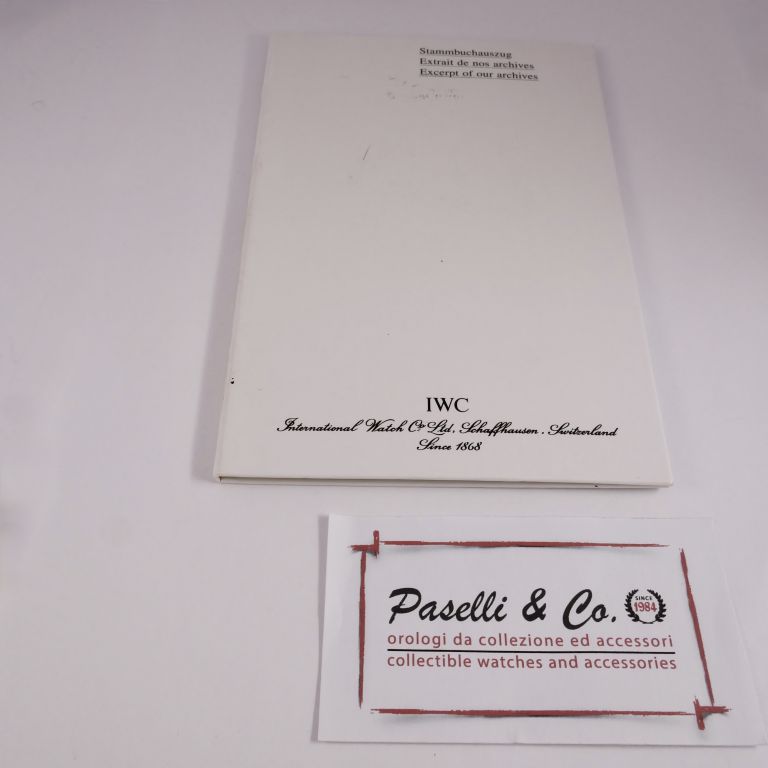 Copertina originale per Estratto di Archivio IWC VINTAGE