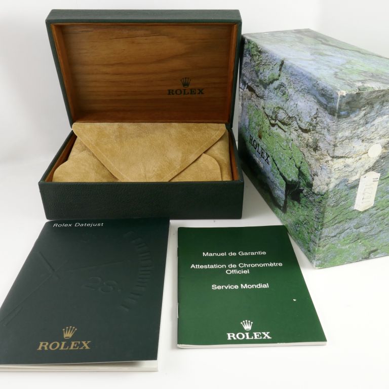 Rolex box 68.00.08 Year 2005 DateJust Ref. 16234 steel white dial with booklet