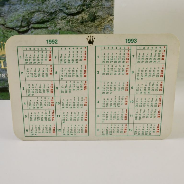 Rolex Calendar 1992-1993