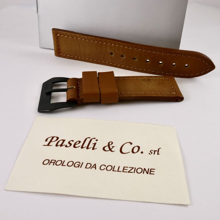 Original strap for Panerai in brown leather with original stainless steel buckle