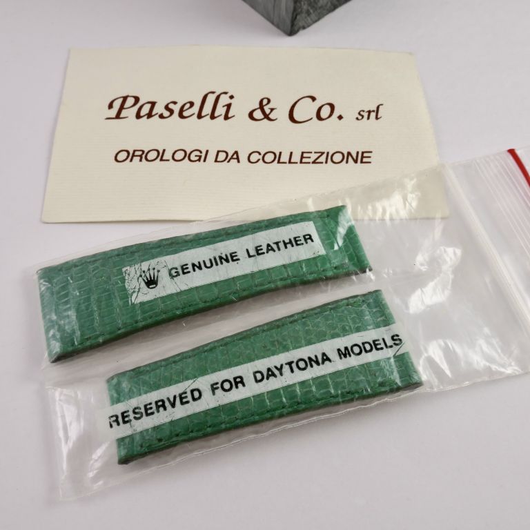 Original Rolex strap in green leather for Daytona Beach model